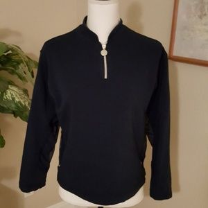 🌸VERSACE VENTED KNIT TOP WITH MEDUSA TRIM